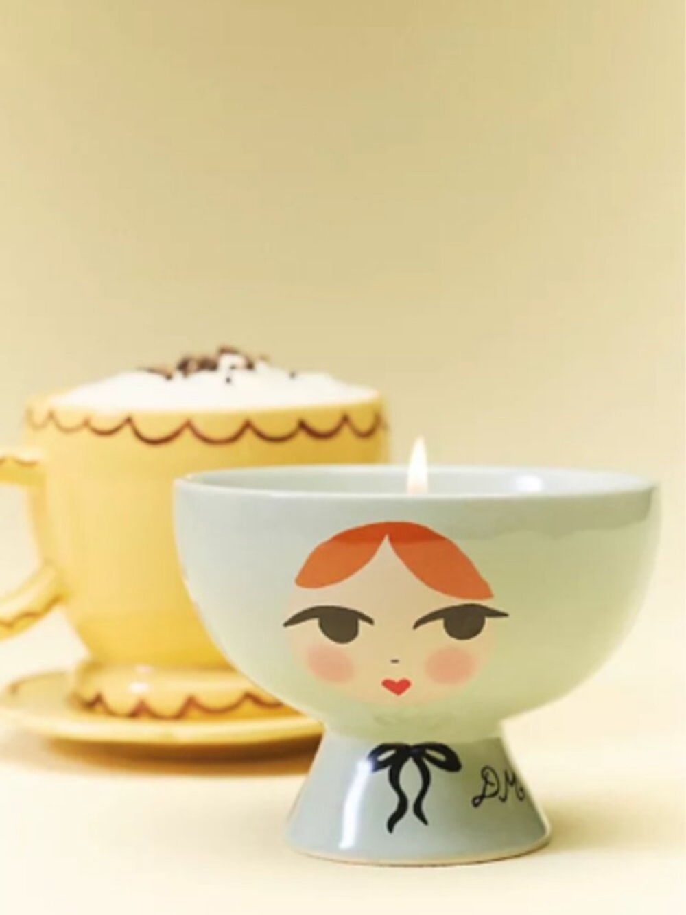 Anthropologie x Damson Madder Gourmand Earl Grey Ceramic Pedestal Candle NWT